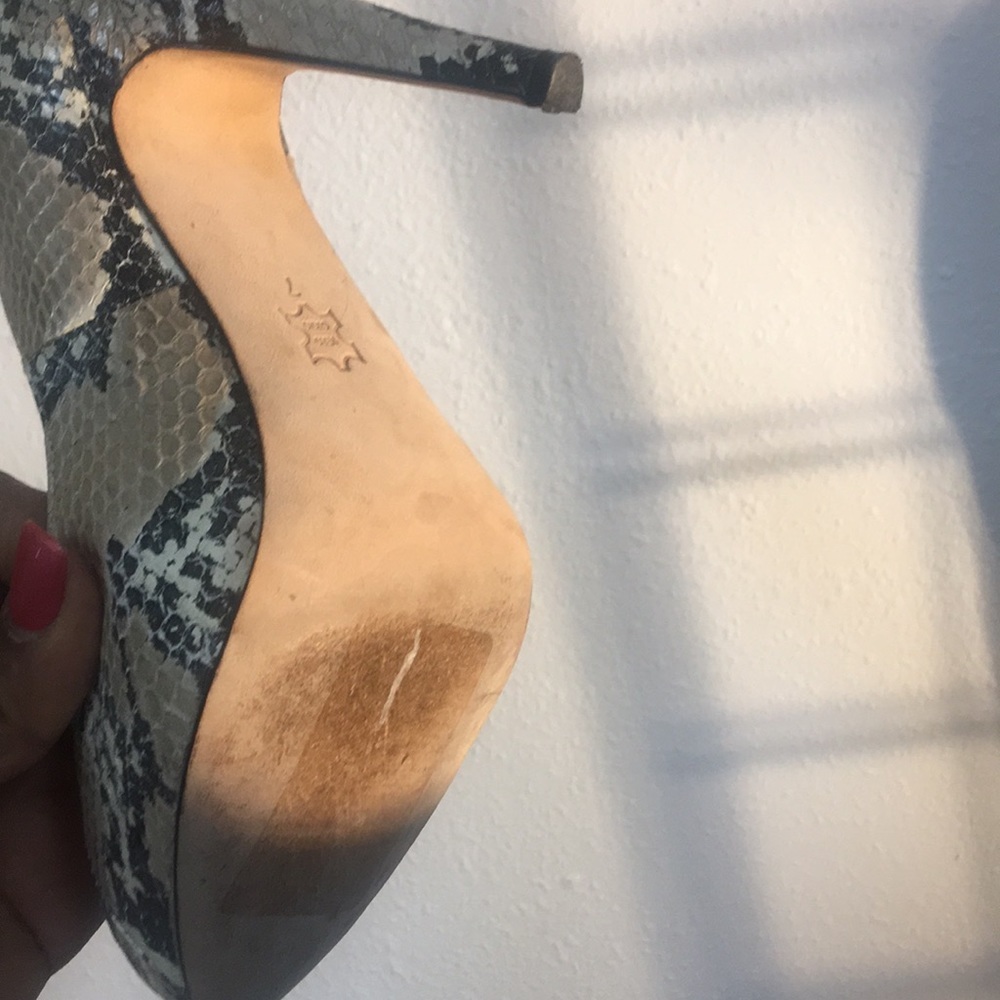 Dolce Vita Tan & Black Snakeskin Heels - Picture 6 of 6